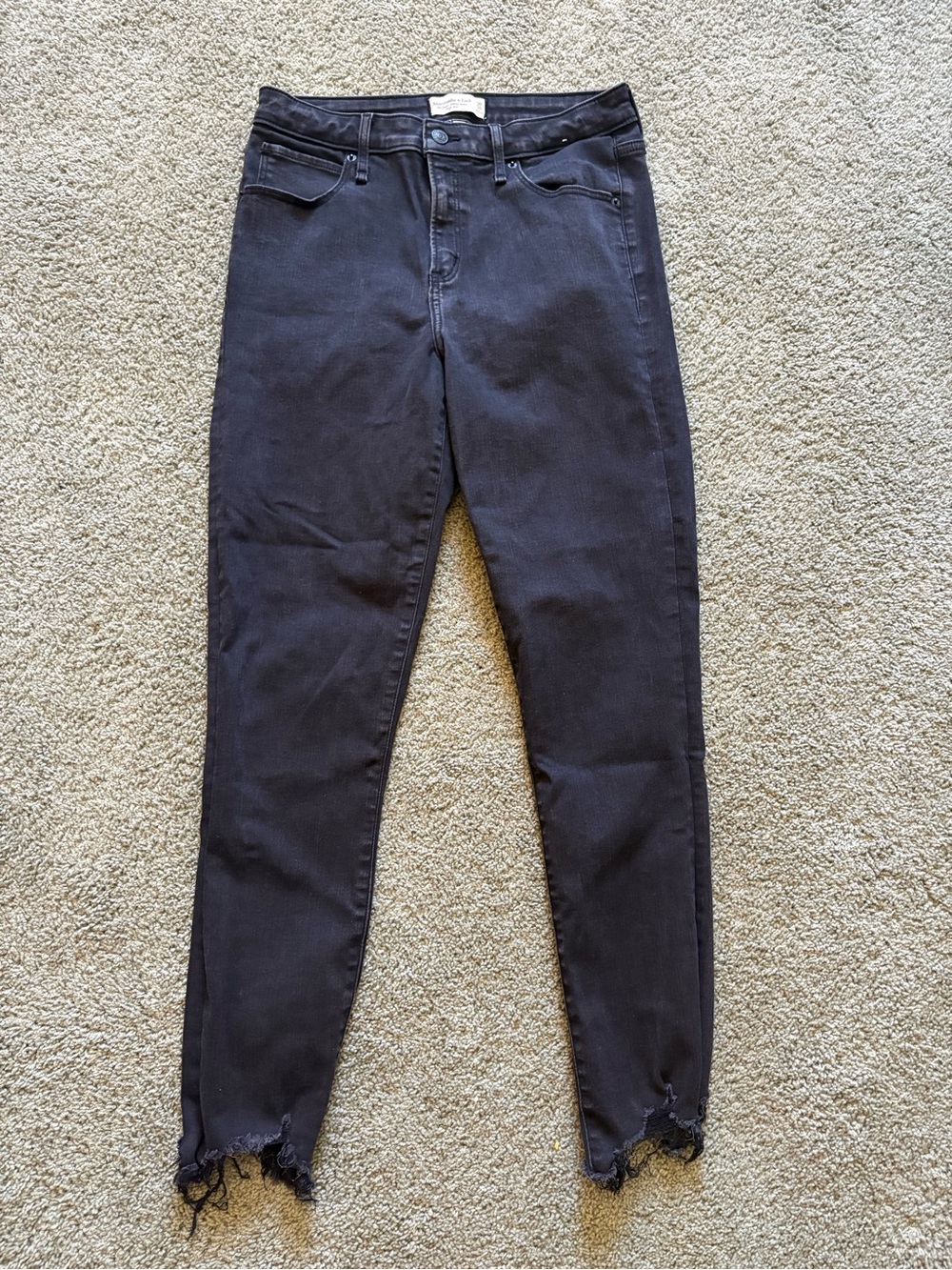 Abercrombie & Fitch Curve Love Super Skinny Ankle High Rise Jeans 30/10L Black